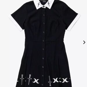 The Craft Movie Costume Women Official Dagger Collar Button Front Dress